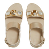 FitFlop – Lulu A5C-675 – Sandalias ultra-joya color platino de piel con tira trasera ajustable - Mujer