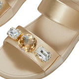 FitFlop – Lulu A5C-675 – Sandalias ultra-joya color platino de piel con tira trasera ajustable - Mujer