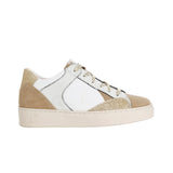 Cafè Noir - C1DA1031_W088 – Zapatillas deportivas en piel y ante con inserciones de efecto metalizado – Mujer