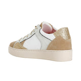 Cafè Noir - C1DA1031_W088 – Zapatillas deportivas en piel y ante con inserciones de efecto metalizado – Mujer