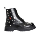 Cafè Noir - C1FA9023_N001 – Botines con cordones y tachuelas estampadas - Mujer