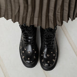Cafè Noir - C1FA9023_N001 – Botines con cordones y tachuelas estampadas - Mujer