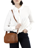 CafèNoir - C3BJ0702_M007 – Bolso marrón de hombro con bolsillo exterior