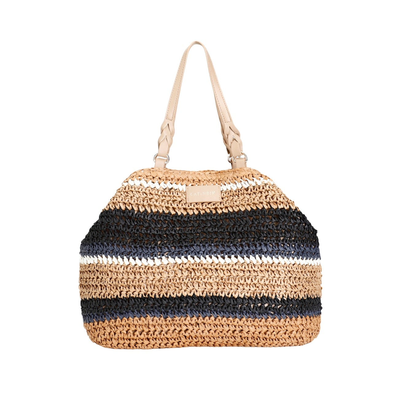 Bolso de ganchillo rayas marrón y negro CafèNoir – Mujer Konestilochic