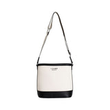 Bolso blanco y negro CaféNoir estilo bucket con correa ajustable Konestilochic