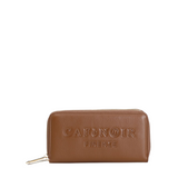 CafèNoir - C4AG0504_M018 - Cartera marrón con logo en relieve y cremallera
