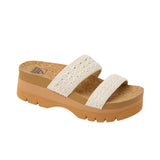 Reef – Cushion Vista CJ8611 – Sandalias beige de rafia con plataforma y plantilla de corcho - Mujer