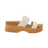 Reef – Cushion Vista CJ8611 – Sandalias beige de rafia con plataforma y plantilla de corcho - Mujer
