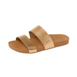 Reef – Cushion Vista Sunset CJ9014 – Sandalias color bronce de cuero vegano con plantilla con amortiguación - Mujer
