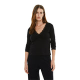 System Action - CTDCT911_40 – Camiseta de manga larga con puntilla en el escote - Mujer