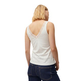 System Action - CTDTO711-1 – Top entallado blanco de tirantes con puntilla en el escote - Mujer