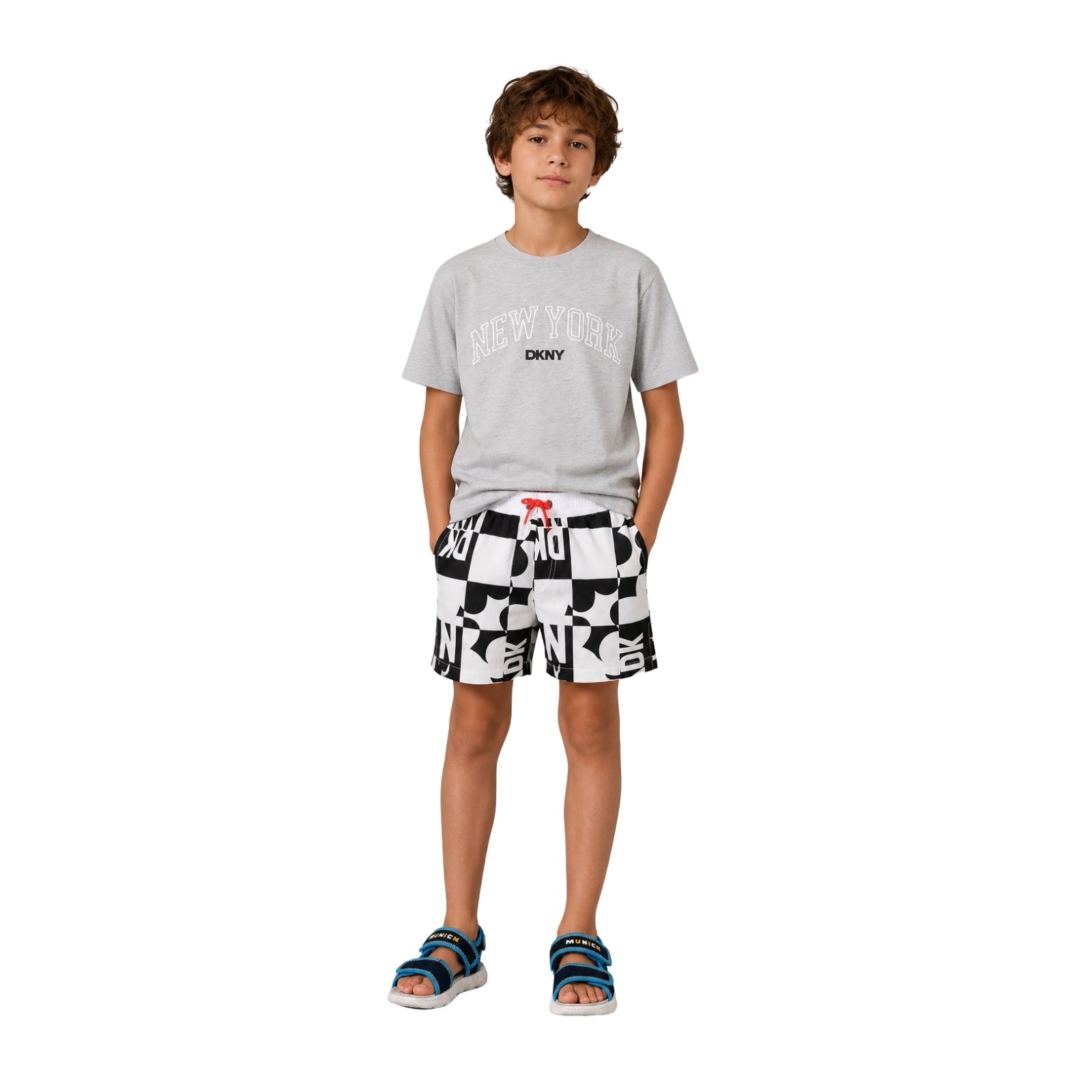 Bañador surf cuadros DKNY niño poliéster | Konestilochic