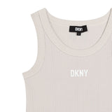 D60081_119-Camiseta blanca de tirantes DKNY para niña