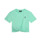 D60087_72B-Camiseta verde tila de manga corta DKNY para niña