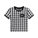 D60096_M41-Camiseta de cuadros de manga corta DKNY para niña