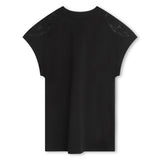 D60101_09B-Vestido negro de manga corta DKNY para niña