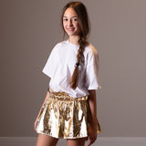 DKNY - D60109_10P - Vestido blanco y dorado - Niña