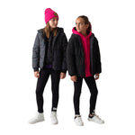 Anorak reversible DKNY para niña - Negro y estampado "Star Light" Konestilochic