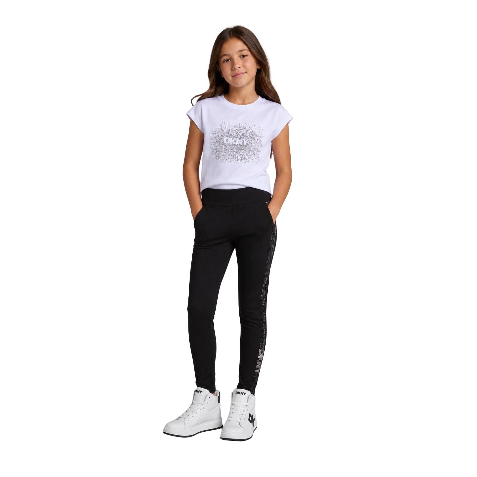 Camiseta DKNY algodón blanca niña | Konestilochic