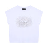 DKNY - D62023_016 – Camiseta de manga corta de algodón- Niña