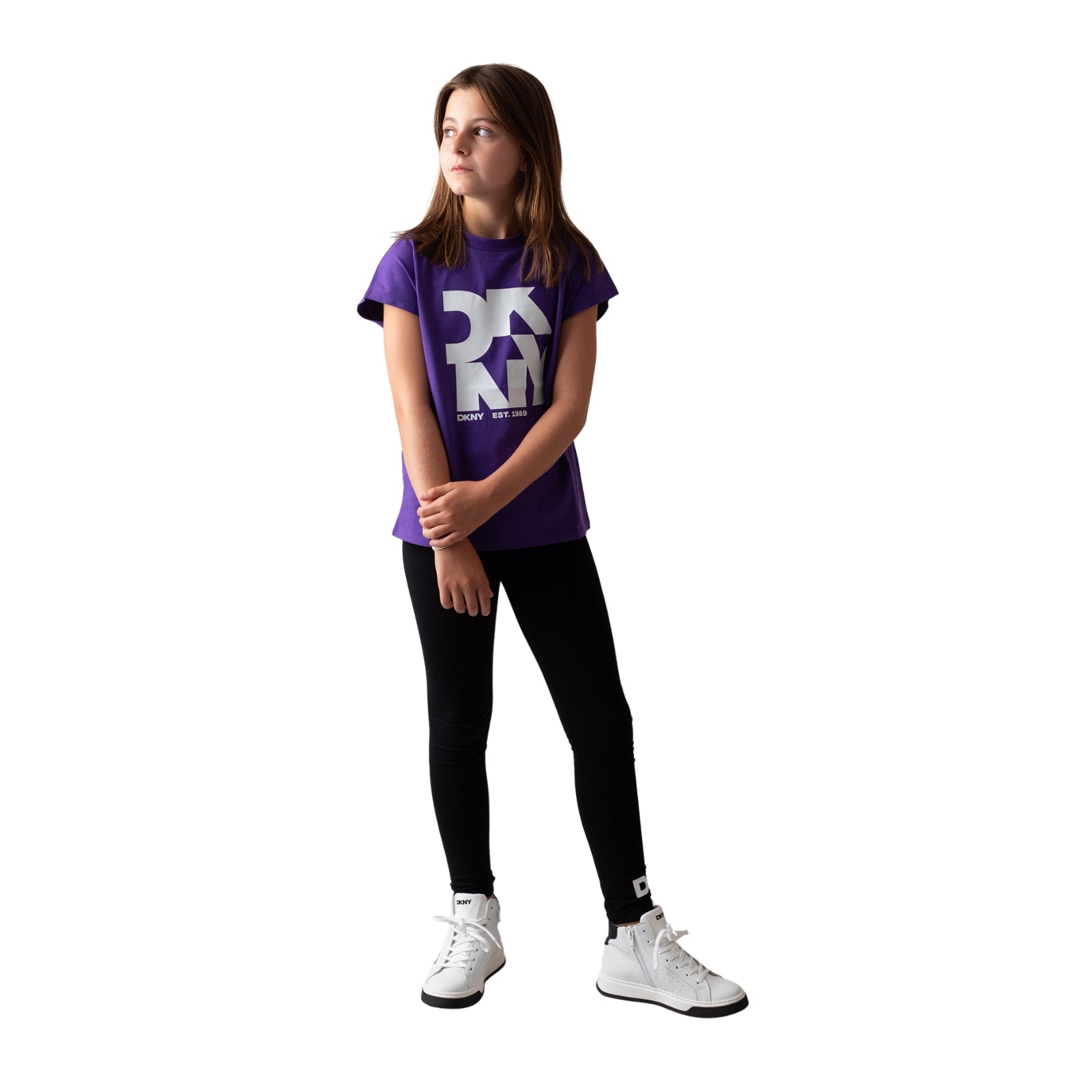 Camiseta DKNY morada para niña | 100% algodón orgánico | Konestilochic