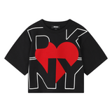 DKNY - D6206509B10A – Camiseta de manga corta 100% algodón- Niña