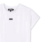 DKNY - D62283_10P - Vestido de algodón con lentejuelas - Niña