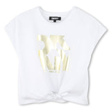 DKNY - D62309_10P - Camiseta de algodón con nudo - Niña