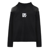 DKNY - D62410_09B – Jersey ligero de cuello alto con detalle de malla en los hombros - Niña