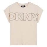 DKNY - D62412_217 – Camiseta de manga corta de punto jersey con ilustración estampada - Niña
