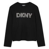 DKNY - D62414_09B – Camiseta de manga larga con tachuelas cuadradas - Niña