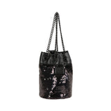 Bolso negro de lentejuelas DKNY con cadena – Elegancia única Konestilochic