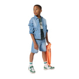 DKNY - D62535-Z03 – Cazadora vaquera azul 2% elastano con bolsillos con botón – Unisex niños