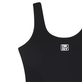 DKNY - D62564-09B – Bañador negro con forro y detalle de malla en la cintura - Niña