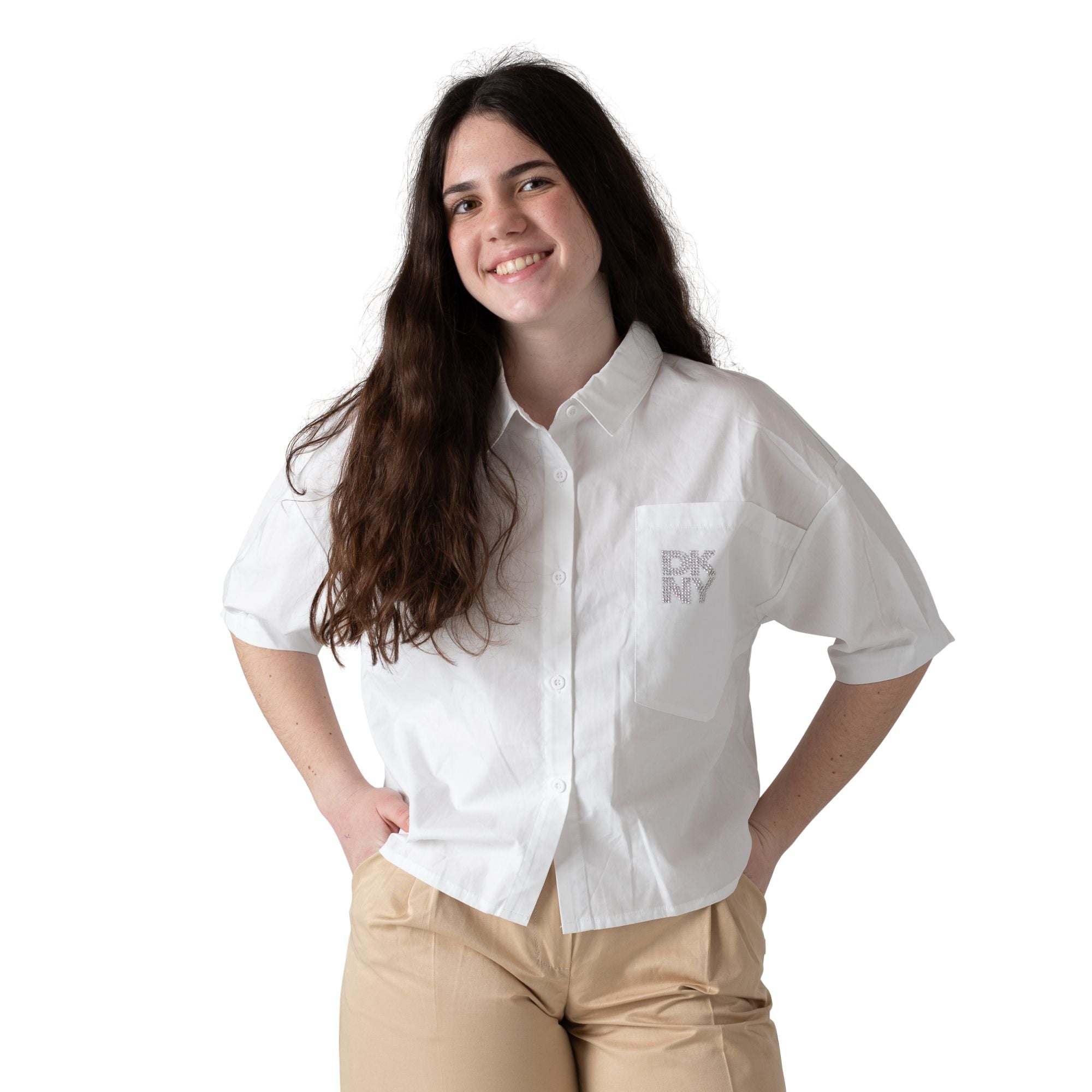 Camisa blanca DKNY niña | Estilo mini-me Konestilochic