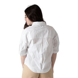 DKNY - D62567-10P – Camisa blanca de manga corta de popelín 100% algodón con pliegue en la espalda - Niña