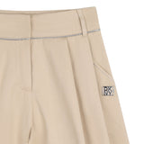 DKNY - D62575-20P – Pantalones cortos de color arena de tejido de sarga con efecto satén - Niña
