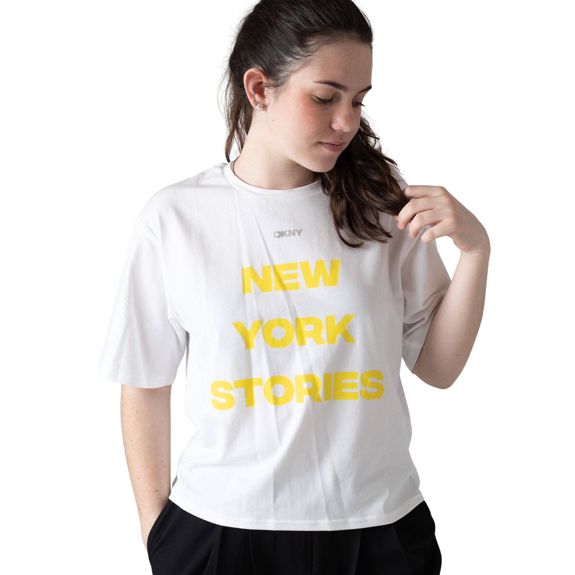 Camiseta blanca DKNY niña | New York Stories Konestilochic