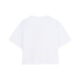 DKNY - D62579-535 – Camiseta blanca de manga corta con estampado amarillo - Niña
