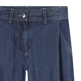 DKNY - D62582-Z28 – Pantalones anchos azules 100% lyocell con bordado trasero - Niña