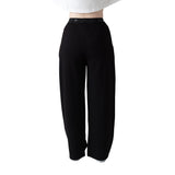 DKNY - D62583-09B – Pantalones negros de tejido Milano con cintura elástica y bolsillos - Niña