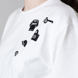 DKNY - D62590-10P – Camiseta blanca de manga corta con bordados 100% algodón orgánico - Niña