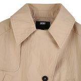 DKNY - D62608-20P – Trench 2 en 1 color arena de popelín arrugado con forro - Niña