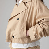 DKNY - D62608-20P – Trench 2 en 1 color arena de popelín arrugado con forro - Niña