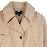 DKNY - D62608-20P – Trench 2 en 1 color arena de popelín arrugado con forro - Niña