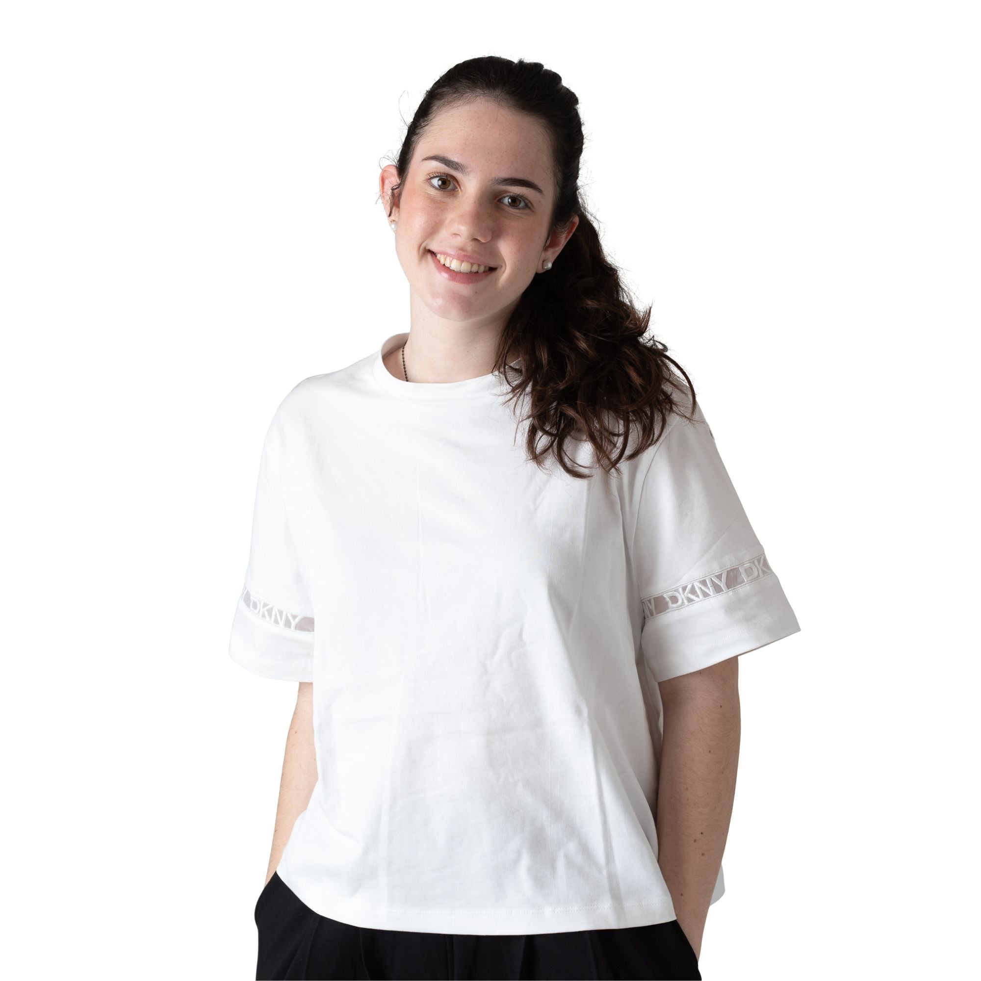 Camiseta blanca DKNY niña | Estilo urbano Konestilochic