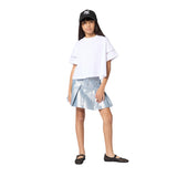 DKNY - D62623-10P – Camiseta blanca de manga corta con logotipos en las mangas - Niña