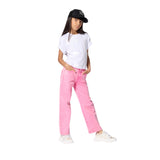DKNY - D62626-10P – Camiseta blanca de manga corta de viscosa con efecto perlado - Niña