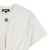 DKNY - D62629-560 – Camiseta de viscosa de manga corta con lazo en la parte delantera - Niña