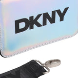 DKNY - D62639-111 – Bolso con aspecto metalizado y bandolera ajustable (11,5 x 17 x 5,5 cm.)